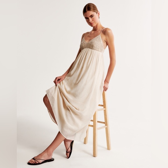 Abercrombie Lace Cutwork Maxi Dress - Picture 1 of 5